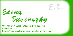 edina dusinszky business card